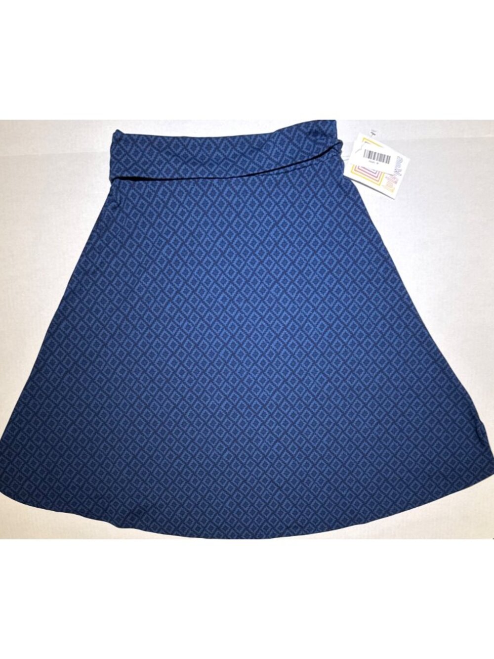 LulaRoe womens M blue navy geometric short skirt NWT